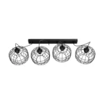 GloboStar® PULSAR 201-0103 Vintage Κρεμαστό Φωτιστικό Ράγα Πολύφωτο 4 x E27 IP20 Μαύρο Μέταλλο - Μ80 x Π22 x Υ46cm - Image 9