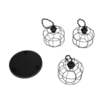 GloboStar® RAYNO 201-0108 Vintage Κρεμαστό Φωτιστικό Πλέγμα Τρίφωτο 3 x E27 IP20 Μαύρο Μέταλλο - Μ42 x Π42 x Υ60cm - Image 9