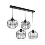 GloboStar® PULSAR 201-0103 Vintage Κρεμαστό Φωτιστικό Ράγα Πολύφωτο 4 x E27 IP20 Μαύρο Μέταλλο - Μ80 x Π22 x Υ46cm - Image 2